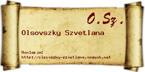 Olsovszky Szvetlana névjegykártya